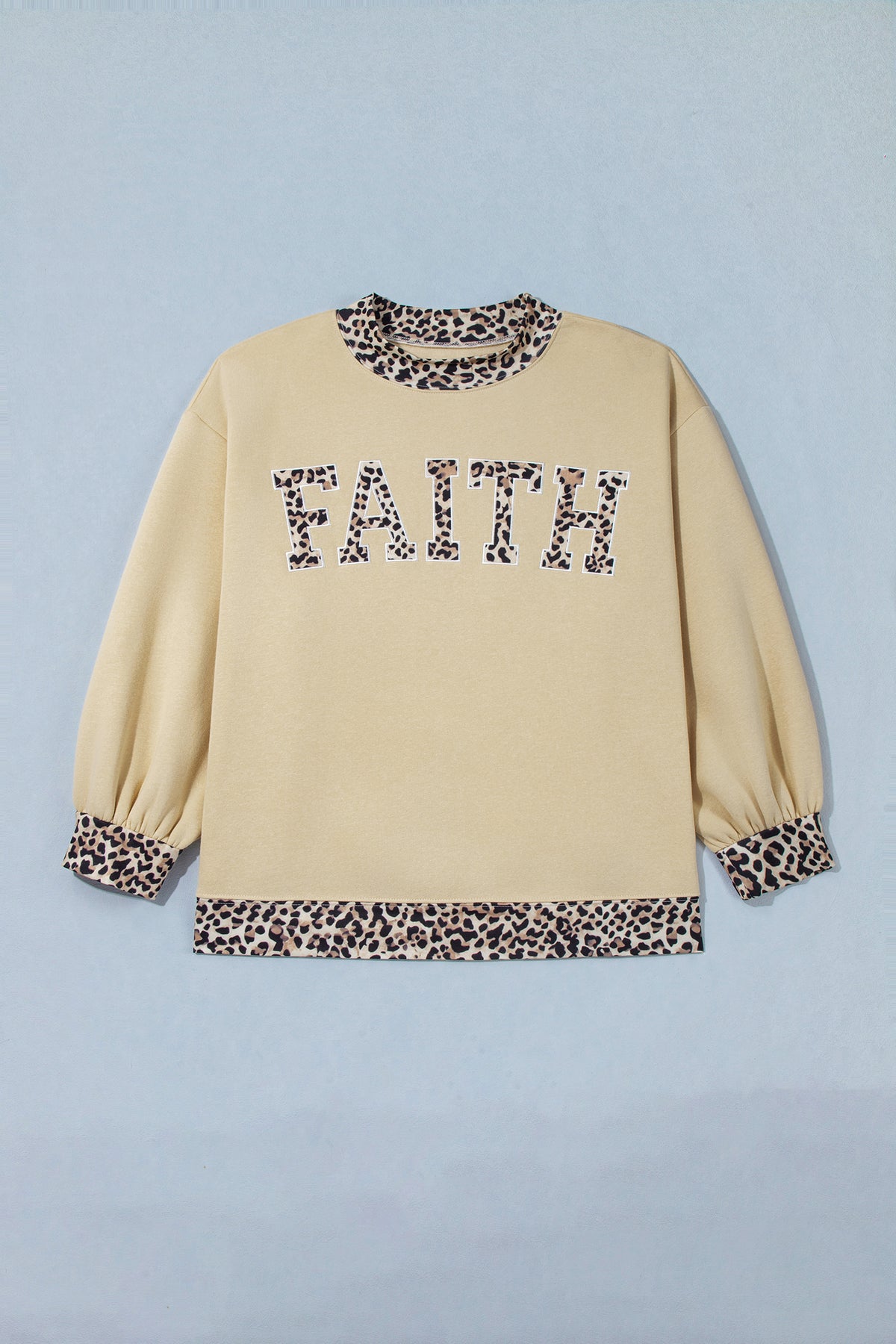 Coffee Plus Size Polka Dot Trim Mock Neck BLESS Graphic Sweatshirt
