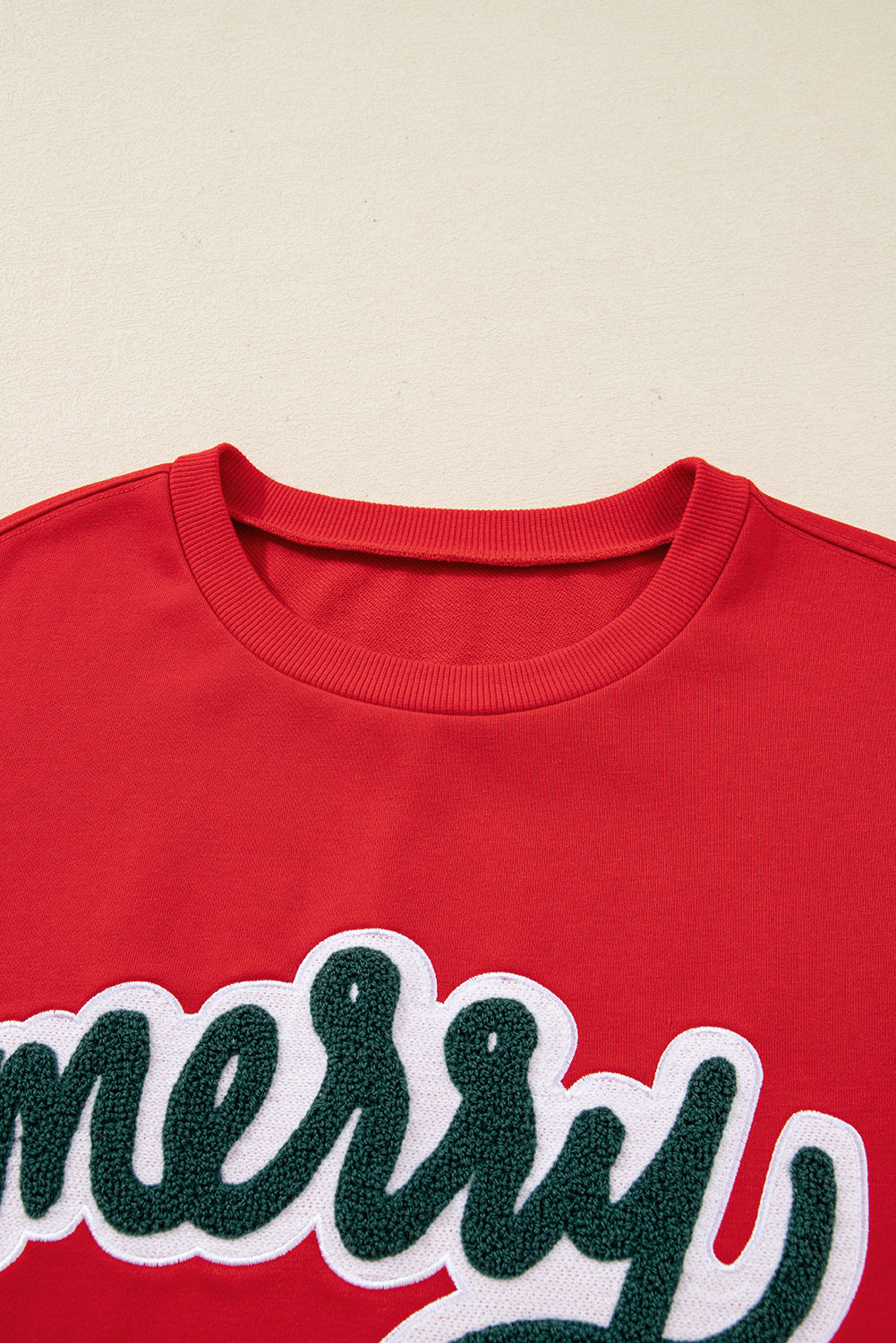Fiery Red Merry Script Holiday Christmas Graphic Sweatshirt