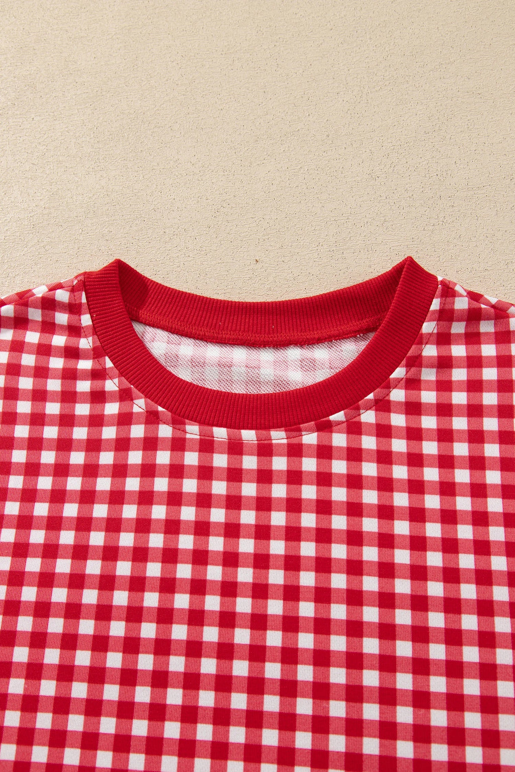 Gingham Patchwork Long Sleeve Top & Pant Set