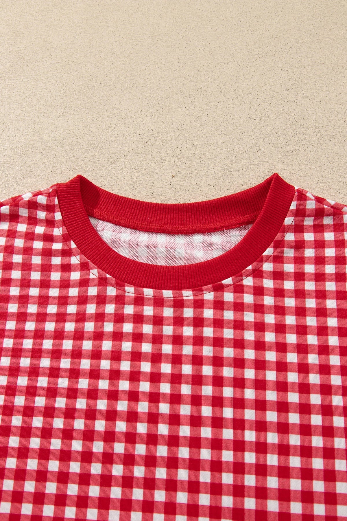 Gingham Patchwork Long Sleeve Top & Pant Set