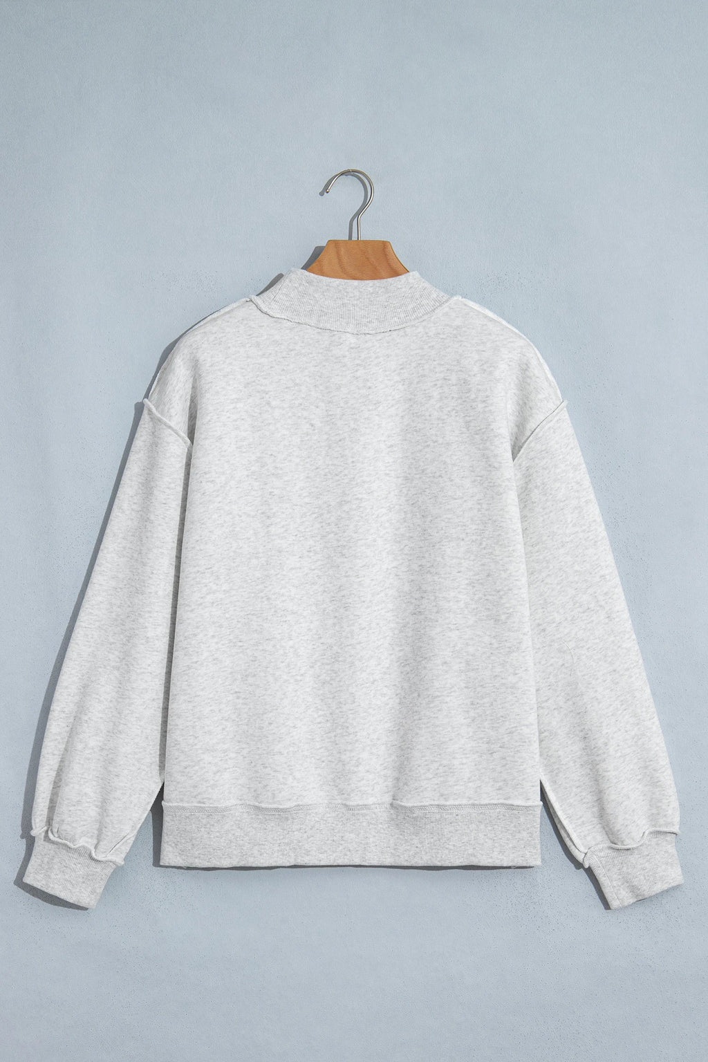 WWJD Embroidered Patchwork Mock Neck Sweatshirt