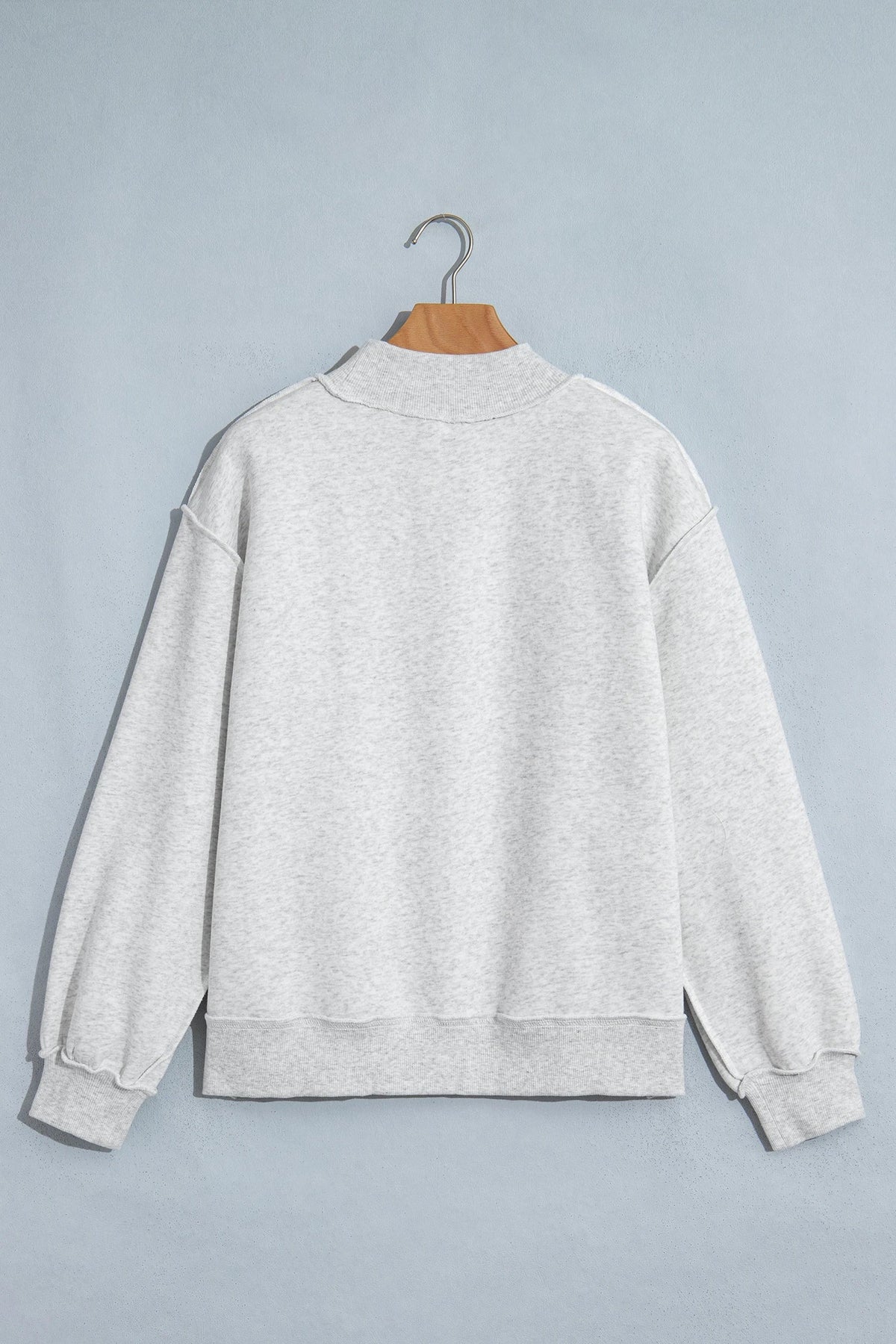 WWJD Embroidered Patchwork Mock Neck Sweatshirt