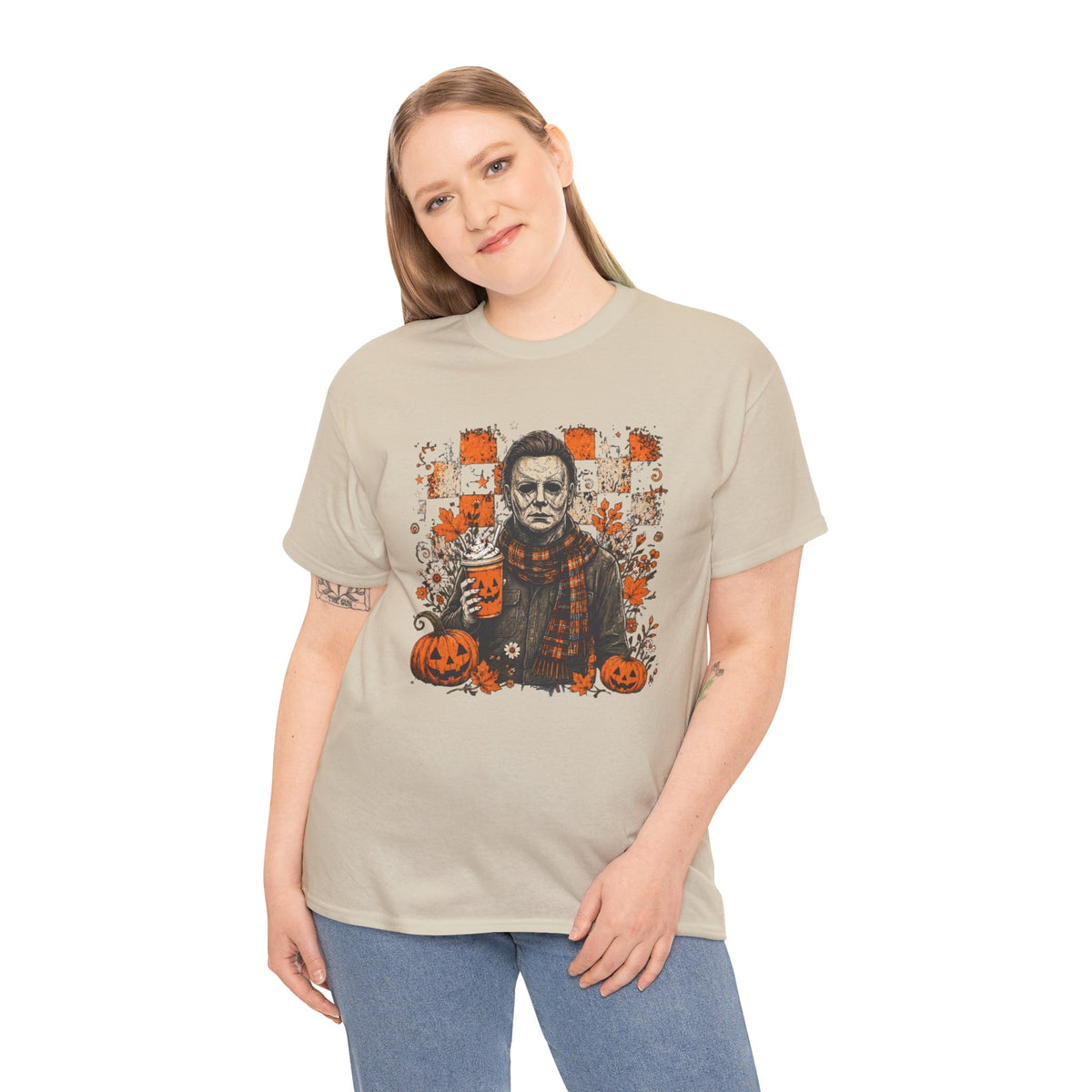 Michael Myers Halloween Tee — Spooky Pumpkin Horror Graphic T-Shirt