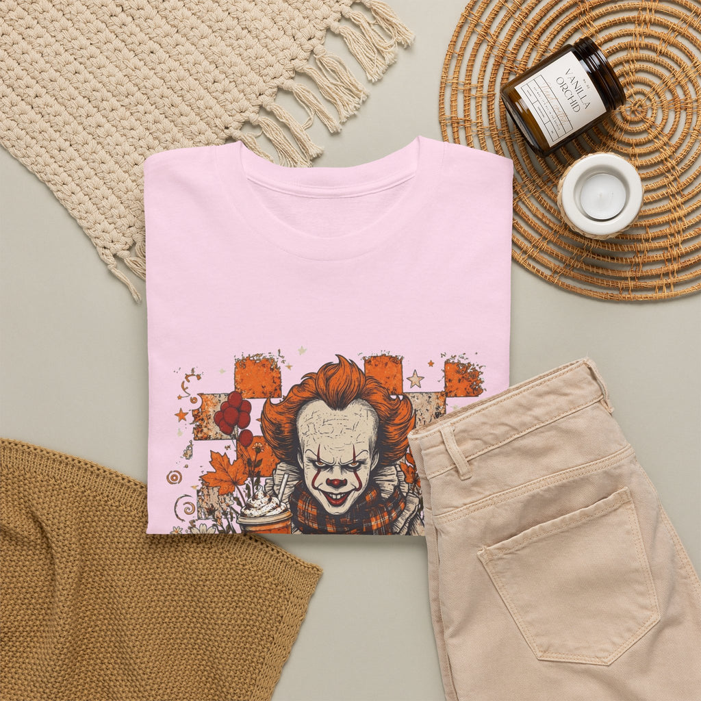 Horror Clown Halloween T-Shirt — Spooky Pennywise Pumpkin Design