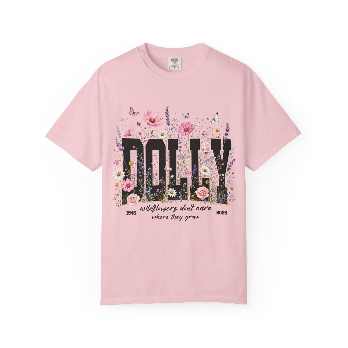 DOLLY Floral Band Tee — Vintage Country Music Tribute Shirt