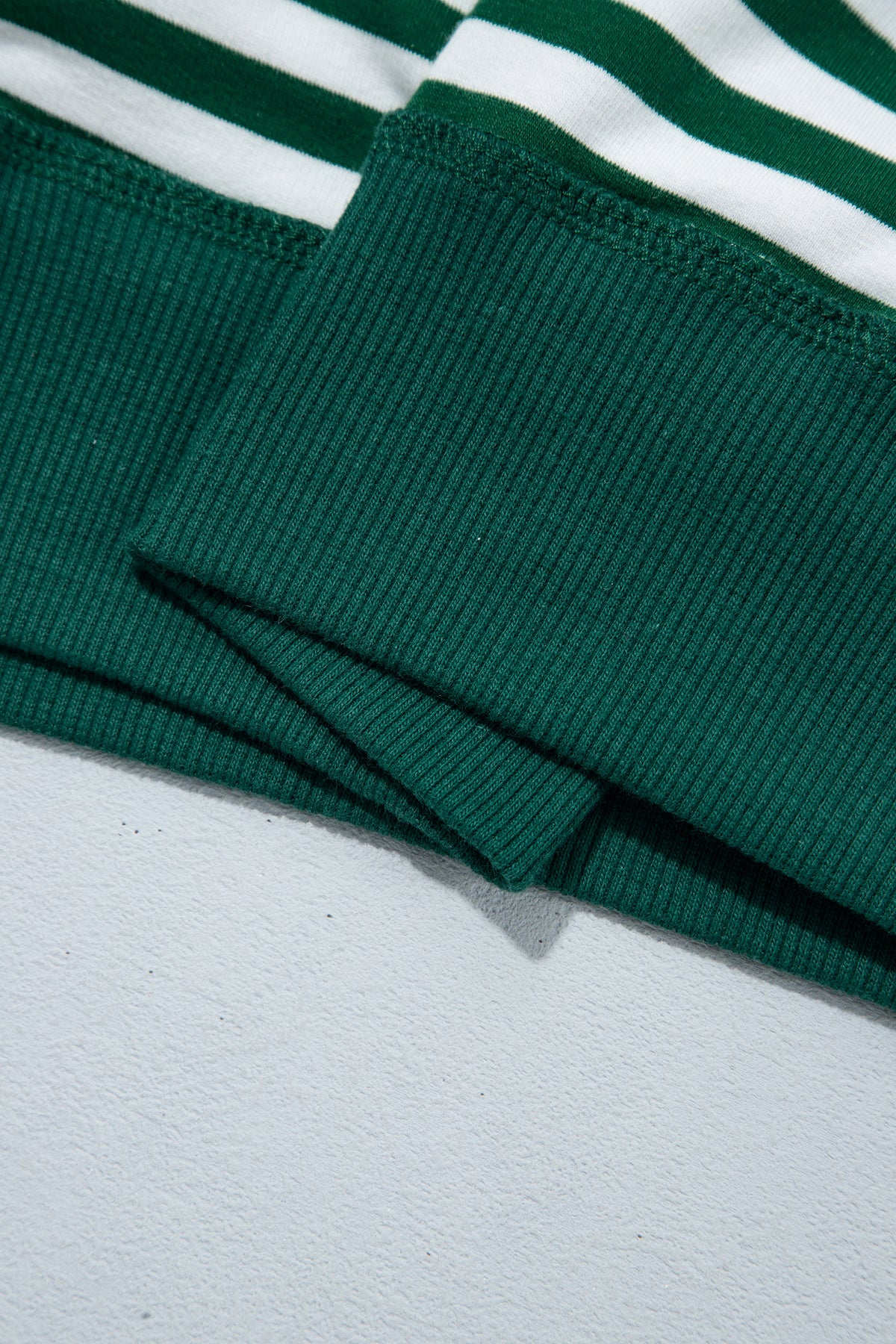 Green Stripe Christmas Slogan Embroidery Patched Mock Neck Oversized Sweatshirt