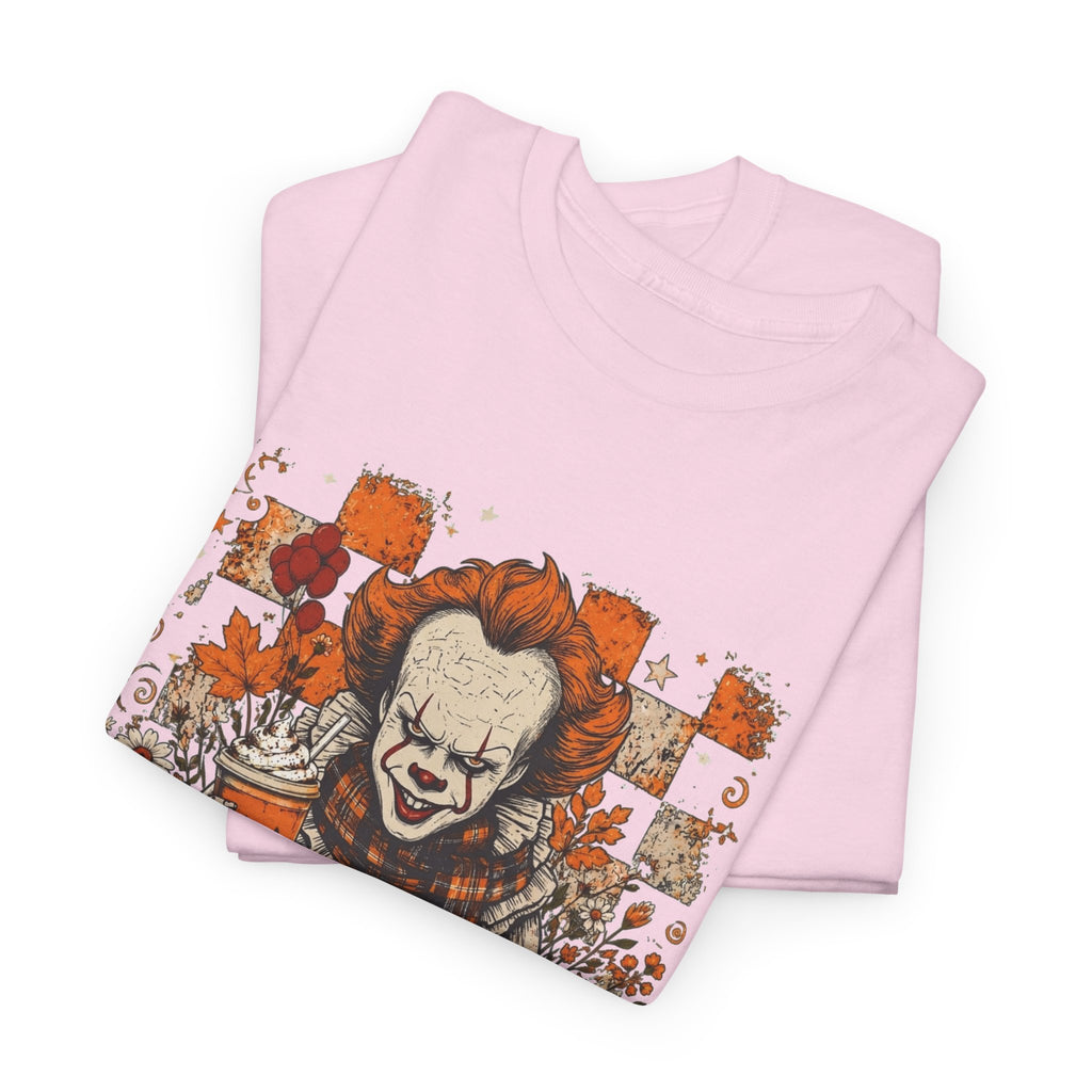 Horror Clown Halloween T-Shirt — Spooky Pennywise Pumpkin Design