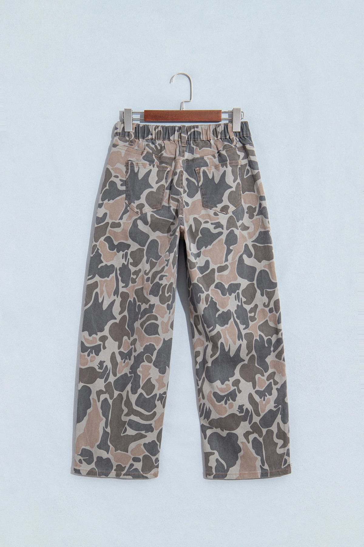 Camouflage Denim Patch Pocket Jeans