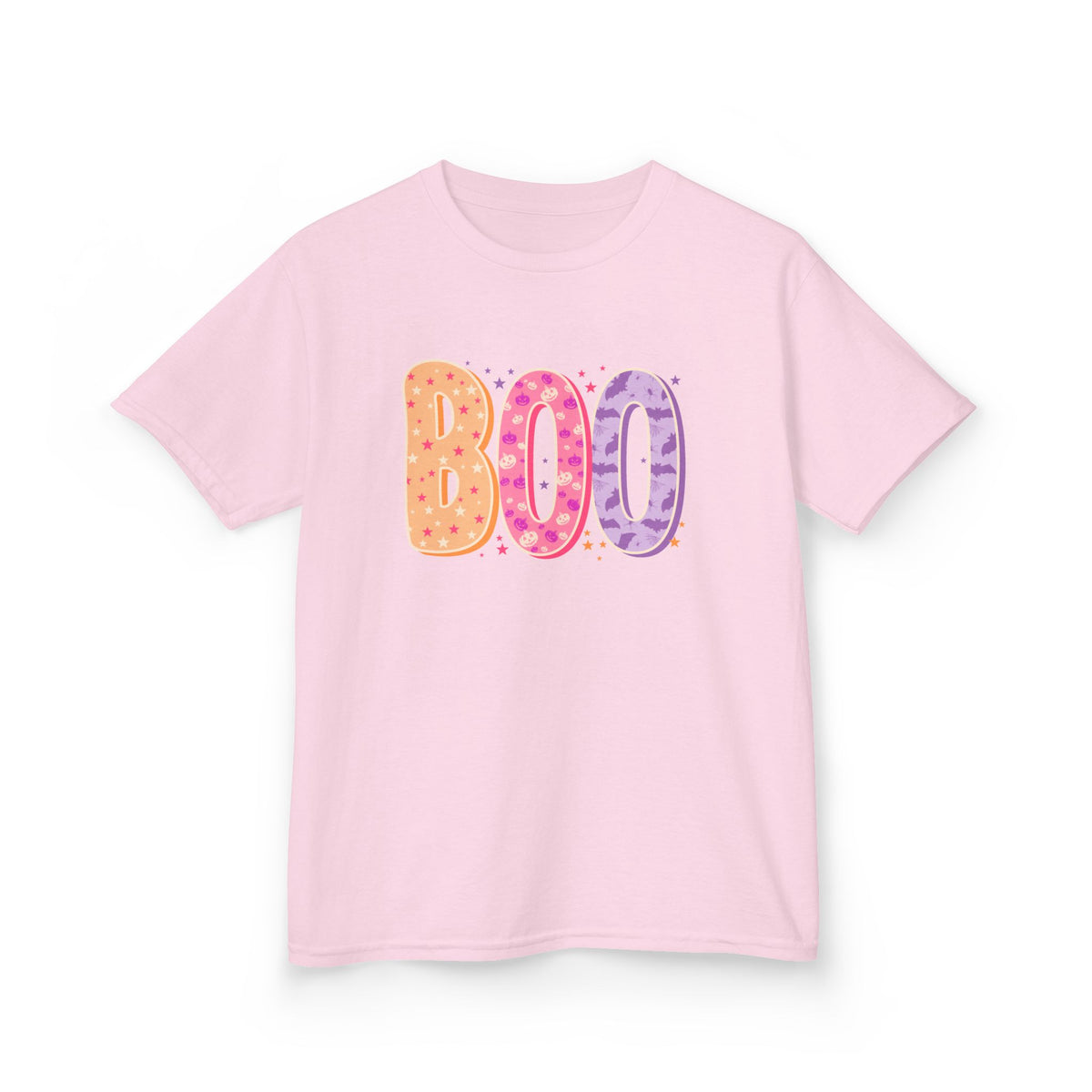 Colorful "BOO" Ghostly Letters - Kids Halloween Tee