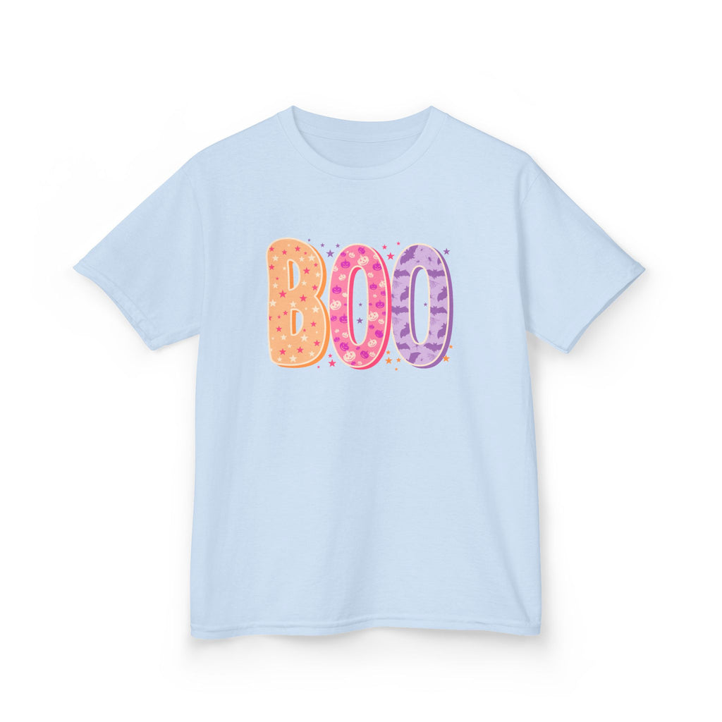 Colorful "BOO" Ghostly Letters - Kids Halloween Tee