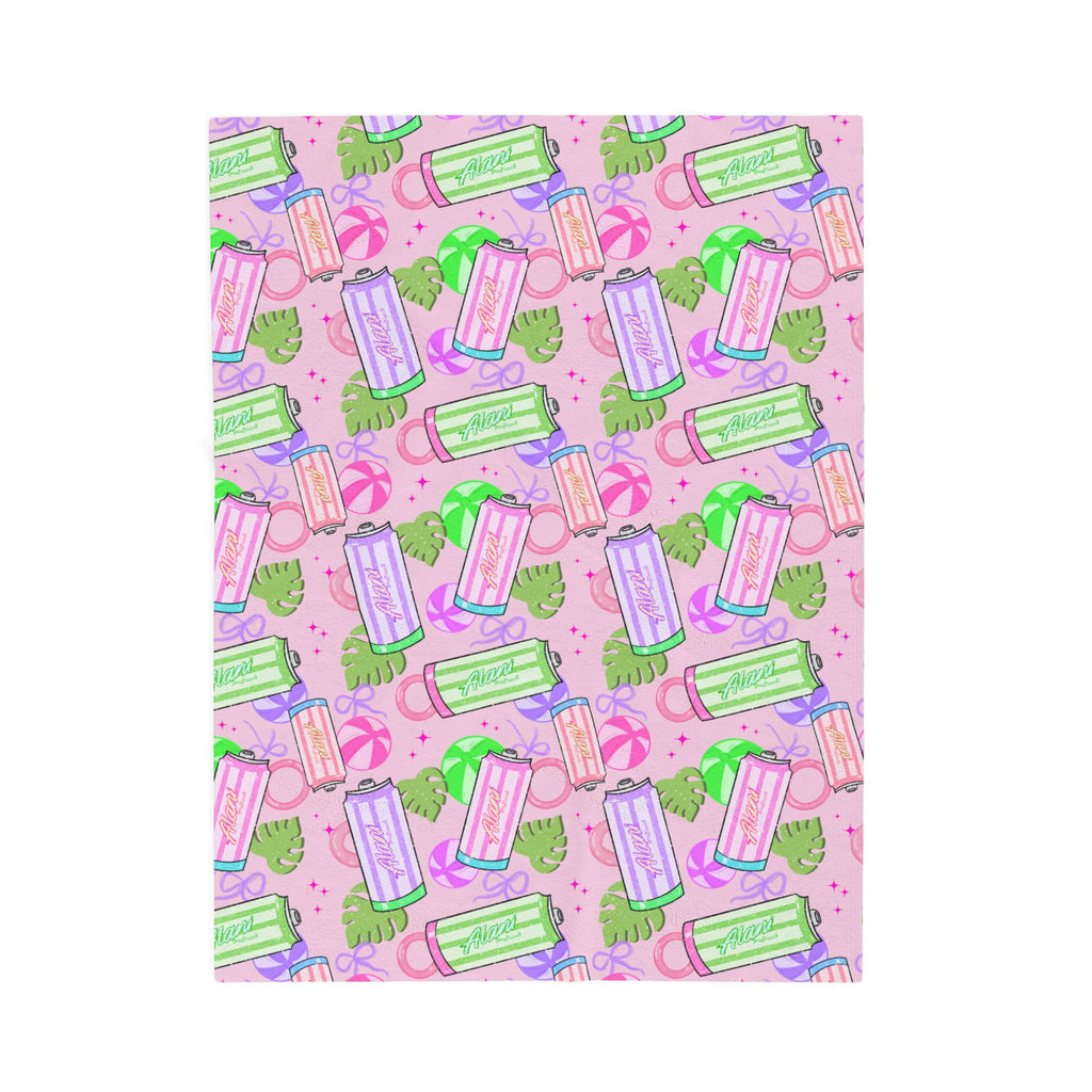 Plush Blanket — Pastel Energy Drink Pattern