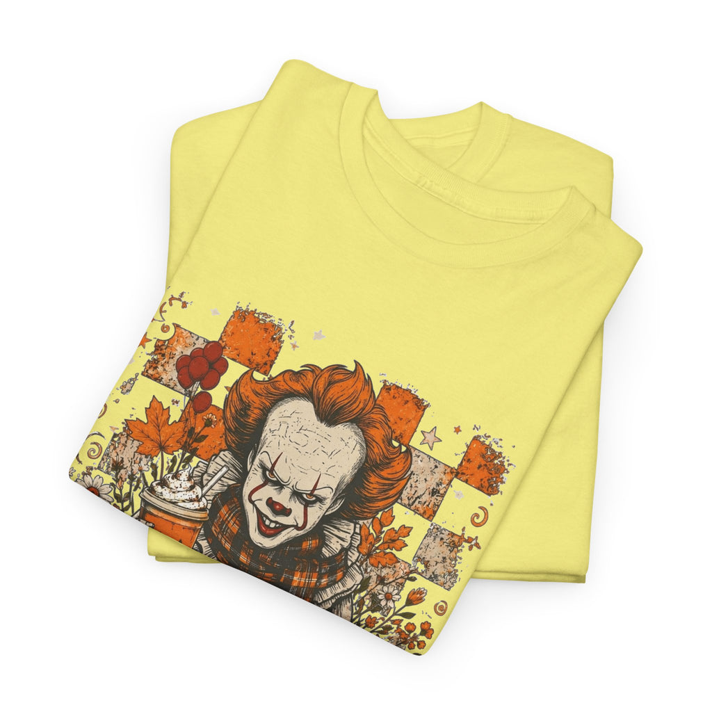 Horror Clown Halloween T-Shirt — Spooky Pennywise Pumpkin Design