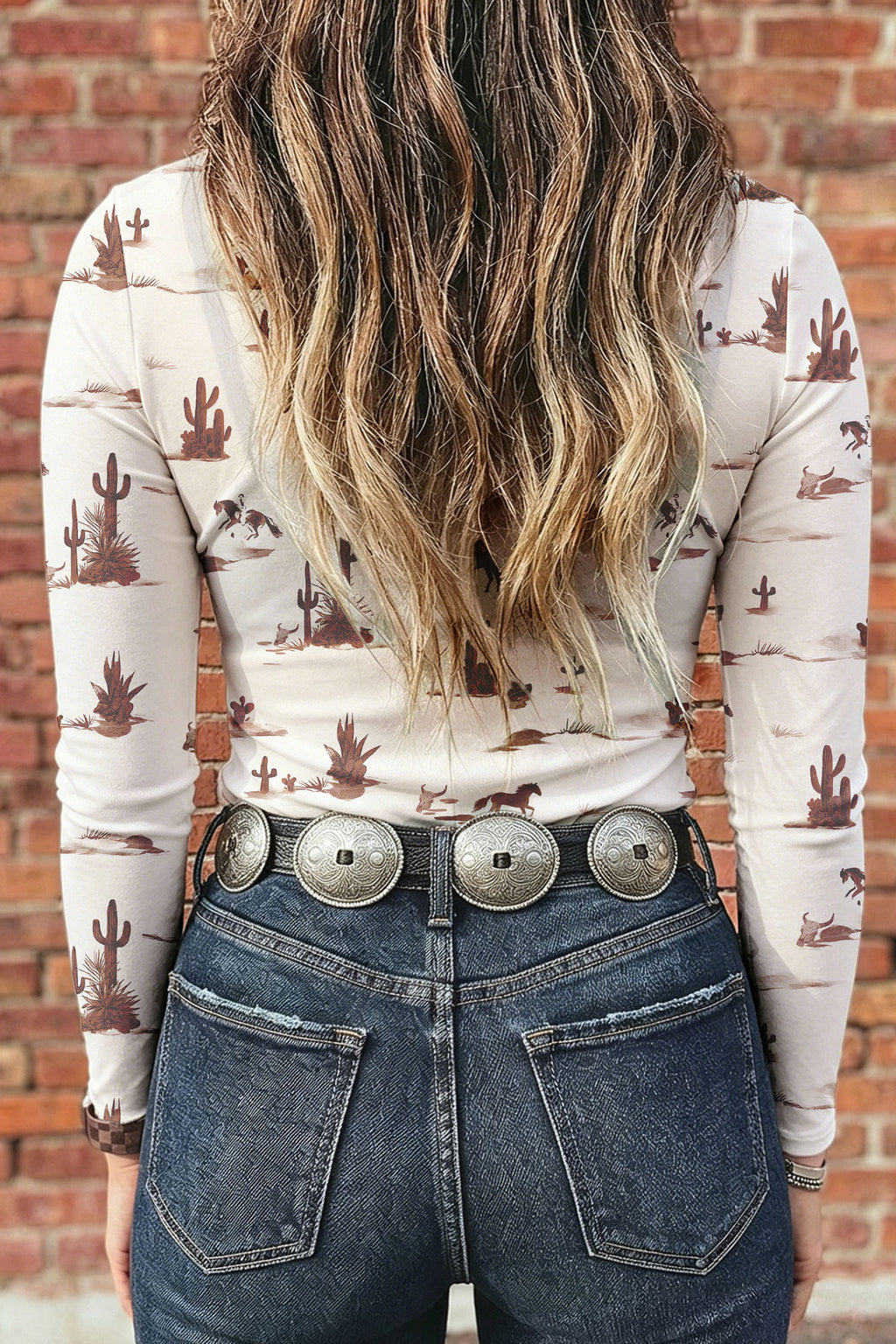 Smoke Gray Floral Print Slim Fit Mesh Long Sleeve Mock Neck Top