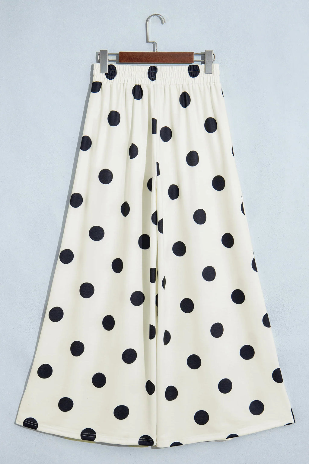 Polka Dot Elastic Waist Wide Leg Pants