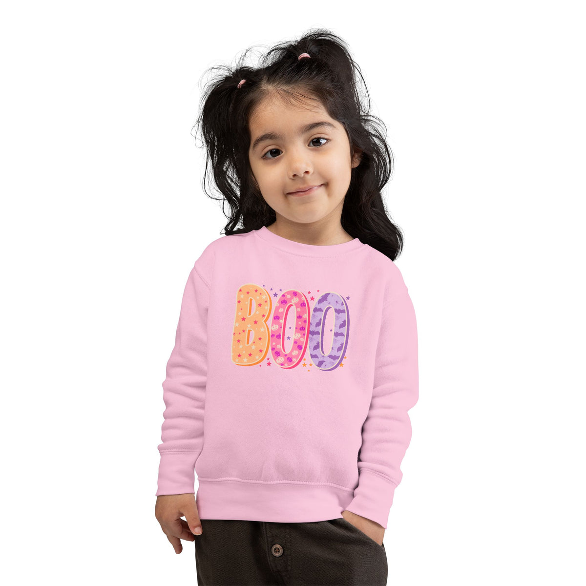 Toddler Sweatshirt - Cute "BOO" Halloween Crewneck for Kids