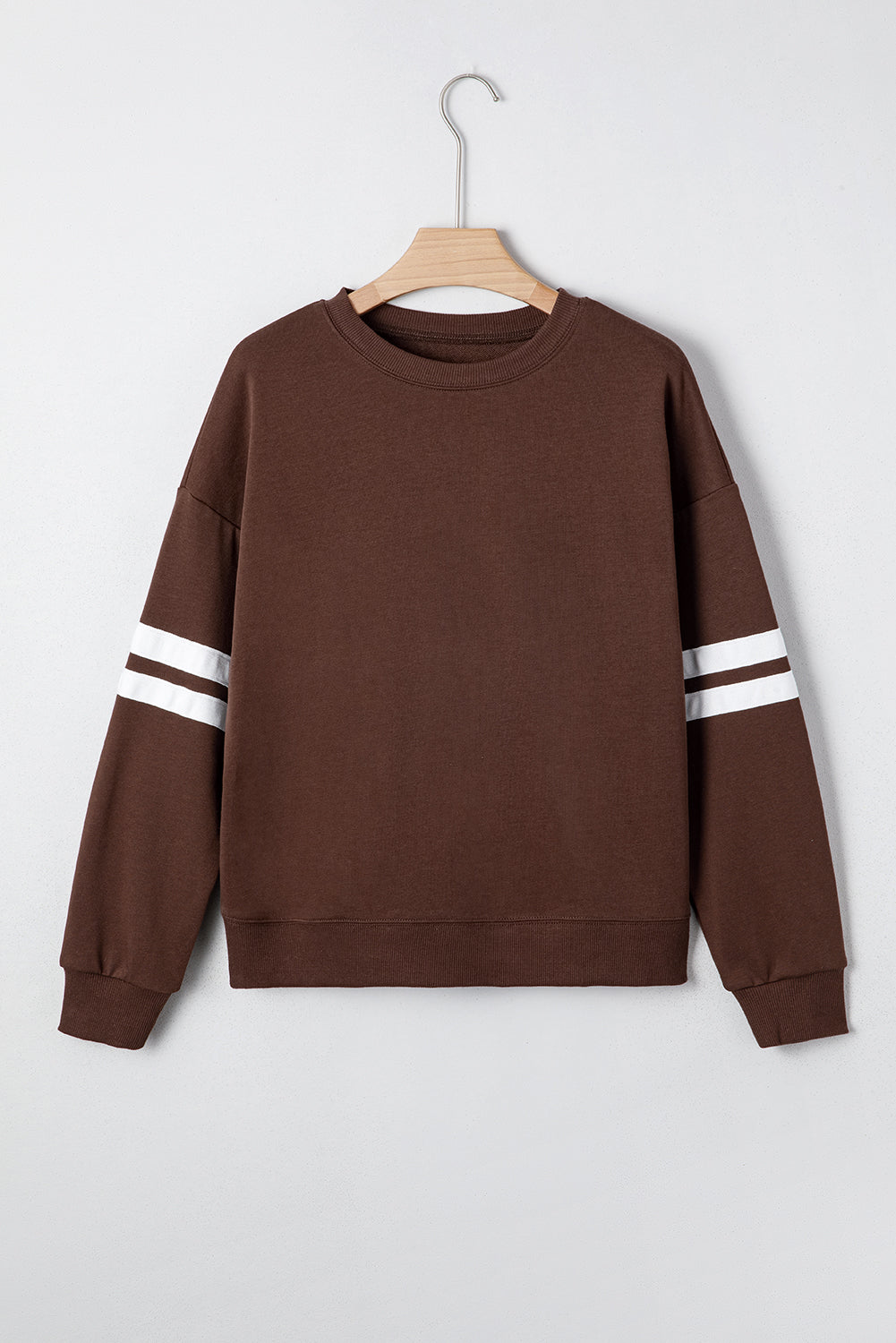 White Varsity Striped Detail Drop Shoulder Oversized Sweatshirt