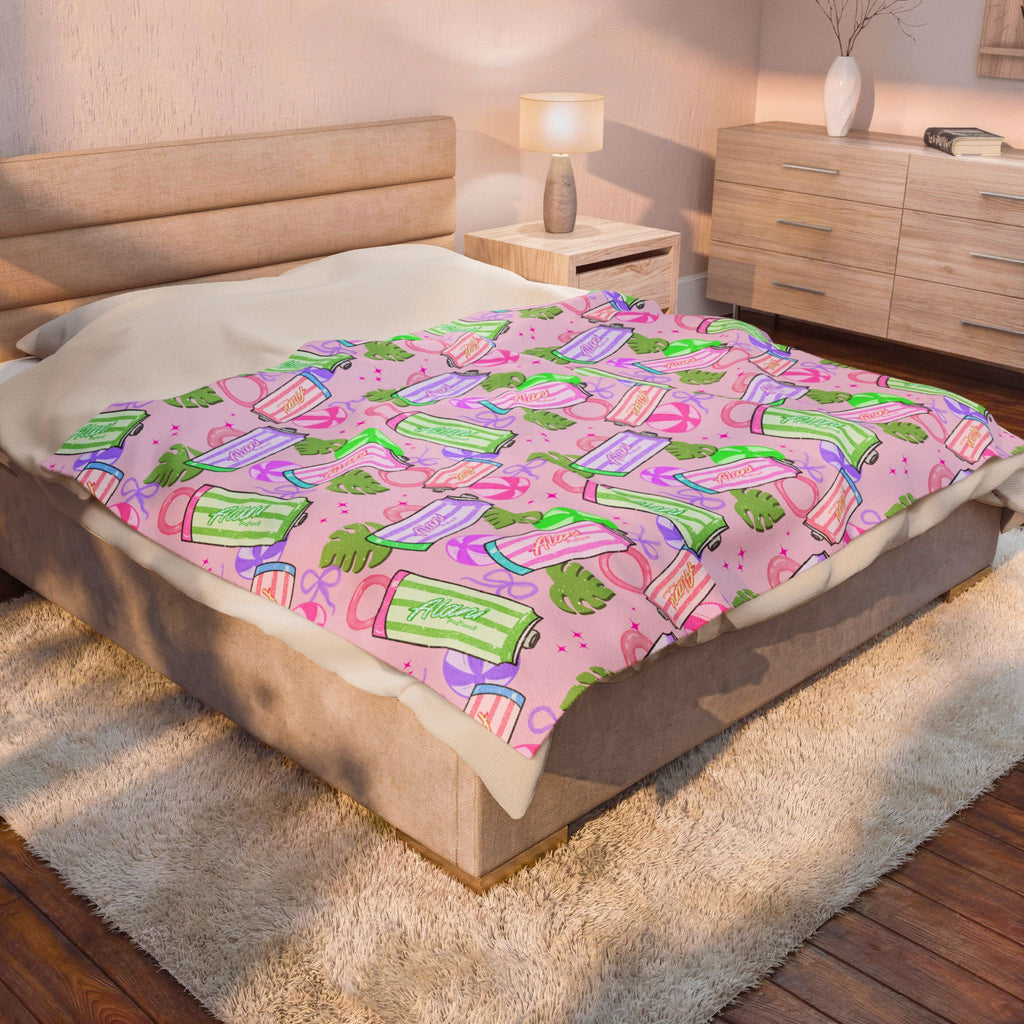 Plush Blanket — Pastel Energy Drink Pattern