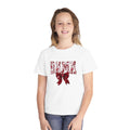 Youth Tee — 'BAMA' Red Floral Letters with Bow