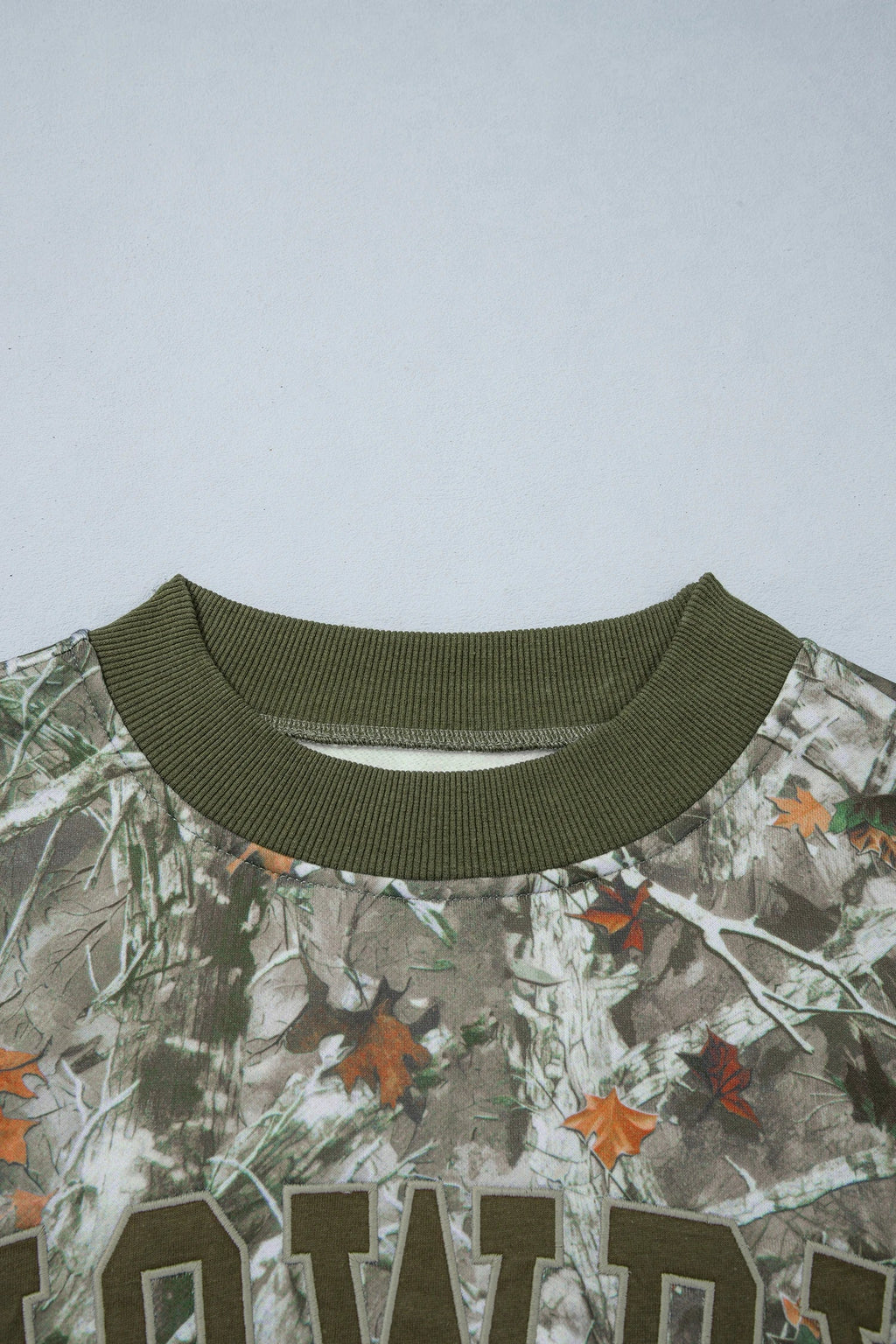 MALLARD/HOWDY Letter Print Baggy Mock Neck Sweatshirt