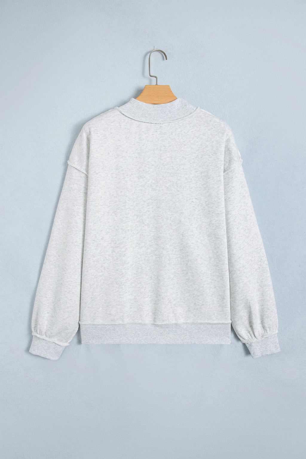 Pray Polka Dot Embroidered Mock Neck Long Sleeve Sweatshirt