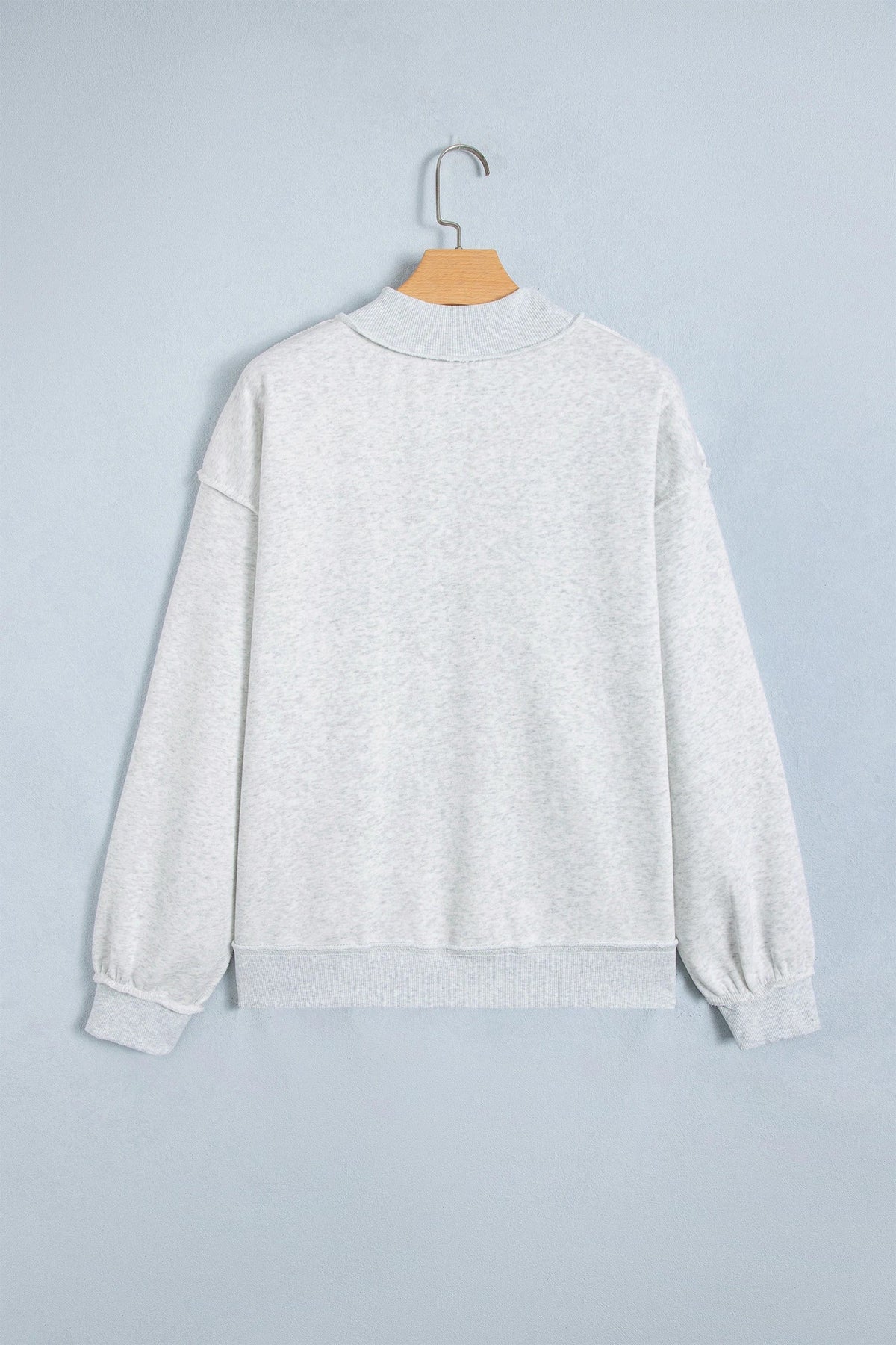 Pray Polka Dot Embroidered Mock Neck Long Sleeve Sweatshirt