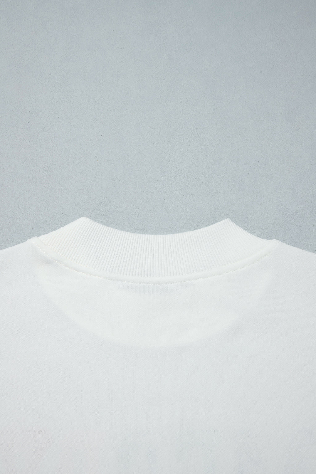 Peach Blossom MERRY AND BRIGHT Stitched Letter Pattern Mock Neck Sweatshirt