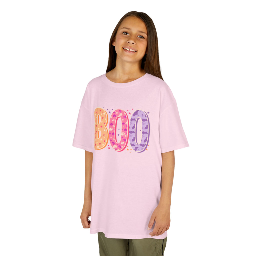 Colorful "BOO" Ghostly Letters - Kids Halloween Tee