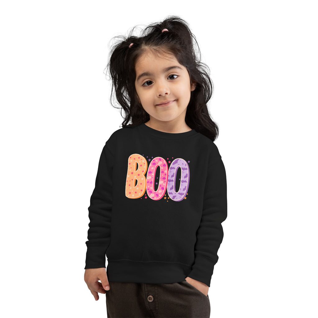 Toddler Sweatshirt - Cute "BOO" Halloween Crewneck for Kids