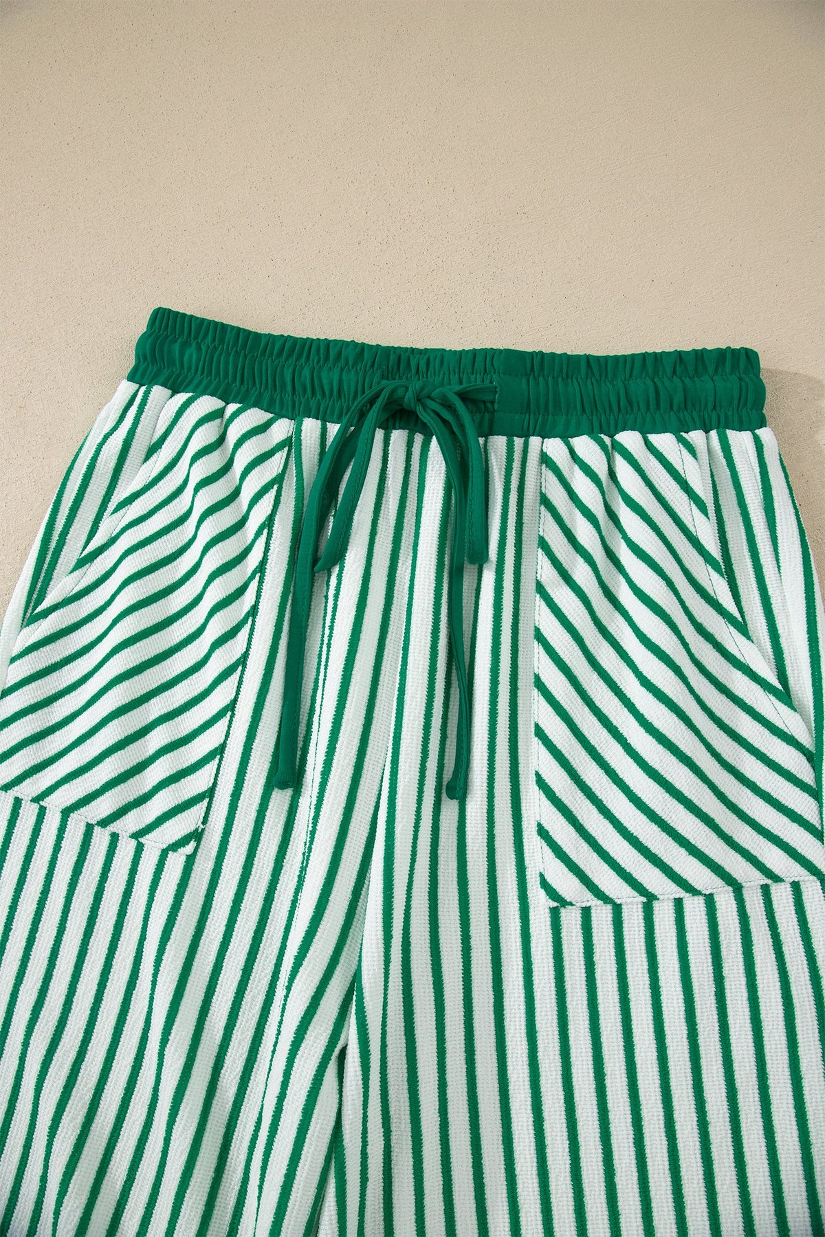 Stripe Crew Neck Tee & Drawstring Pants Set