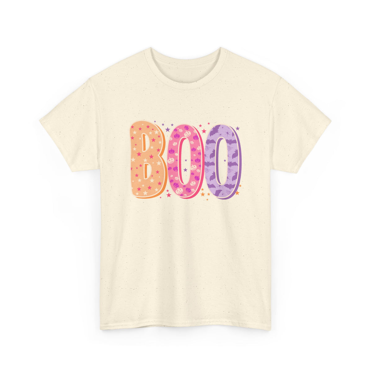 BOO Halloween Tee — Colorful Pastel Ghost Letter T-Shirt