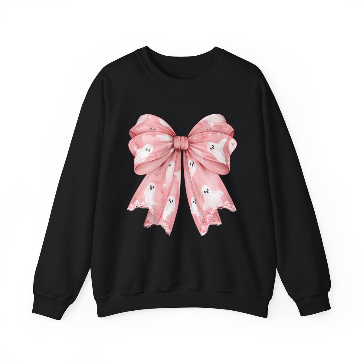 Pink Bow Sweatshirt – Cute Ribbon Graphic Crewneck for Women & Teens