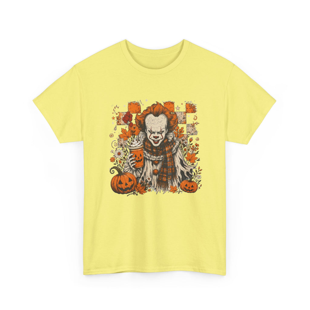 Horror Clown Halloween T-Shirt — Spooky Pennywise Pumpkin Design