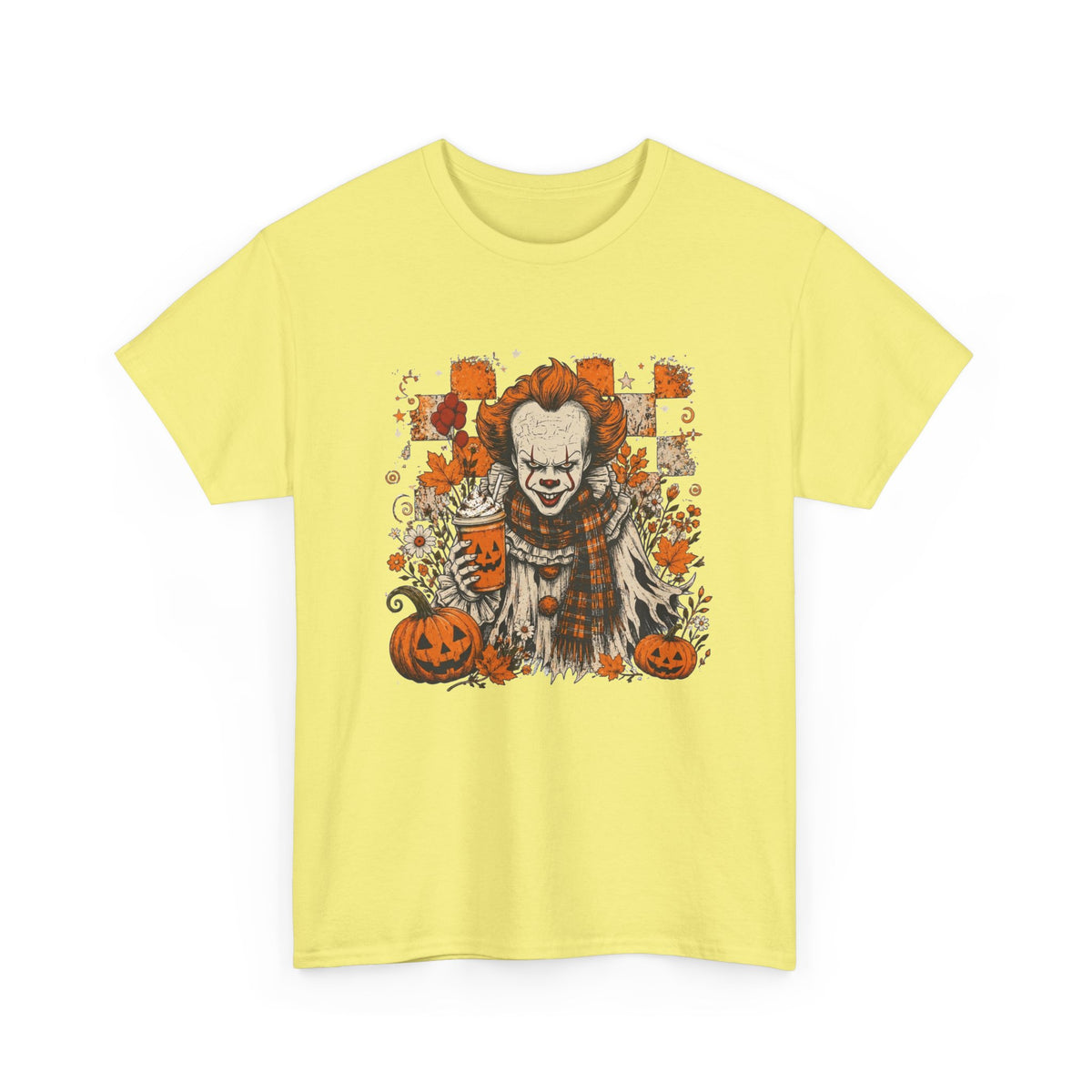 Horror Clown Halloween T-Shirt — Spooky Pennywise Pumpkin Design