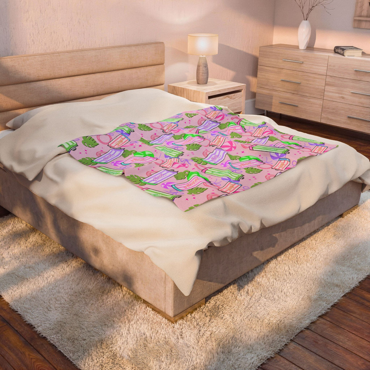 Plush Blanket — Pastel Energy Drink Pattern