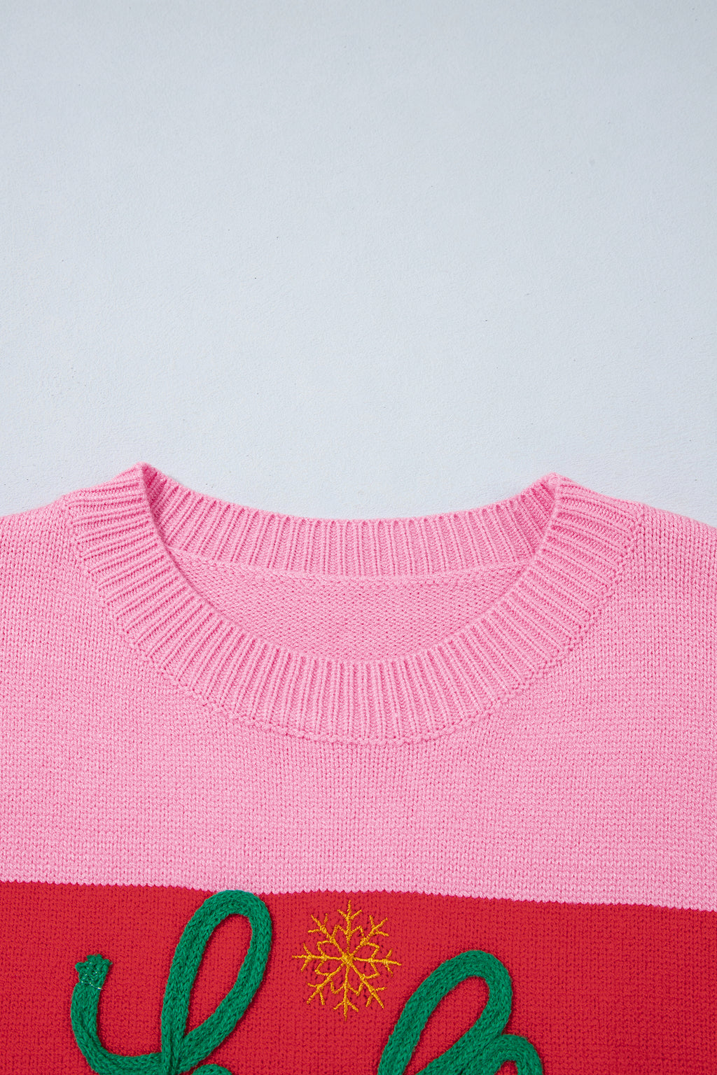 Pink Stripe Festive Holly Jolly Sequin Christmas Holiday Sweater
