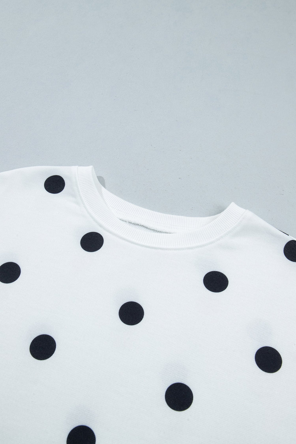 Polka Dot Raw Hem Sweatshirt & Skort Set