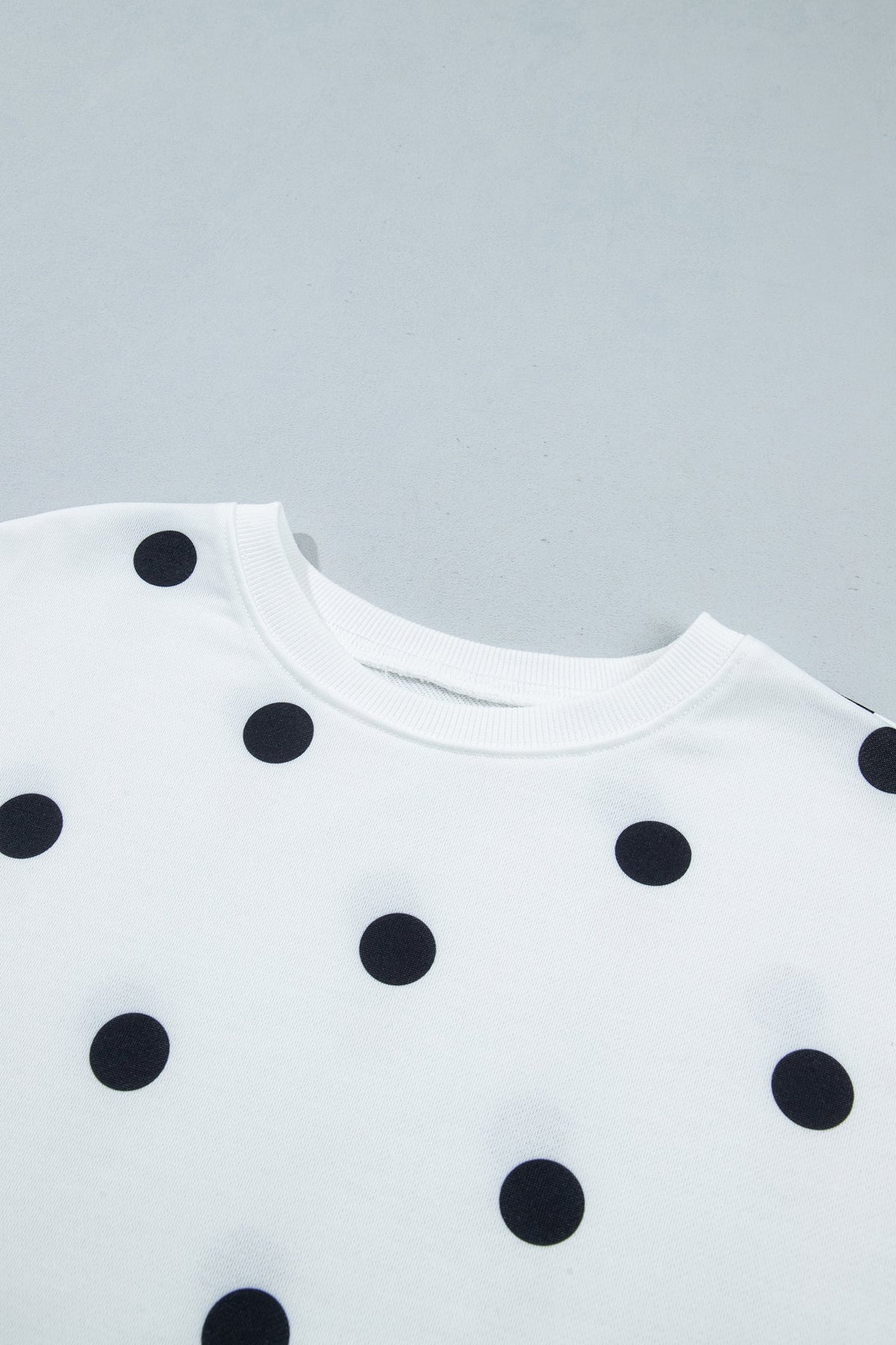 Polka Dot Raw Hem Sweatshirt & Skort Set