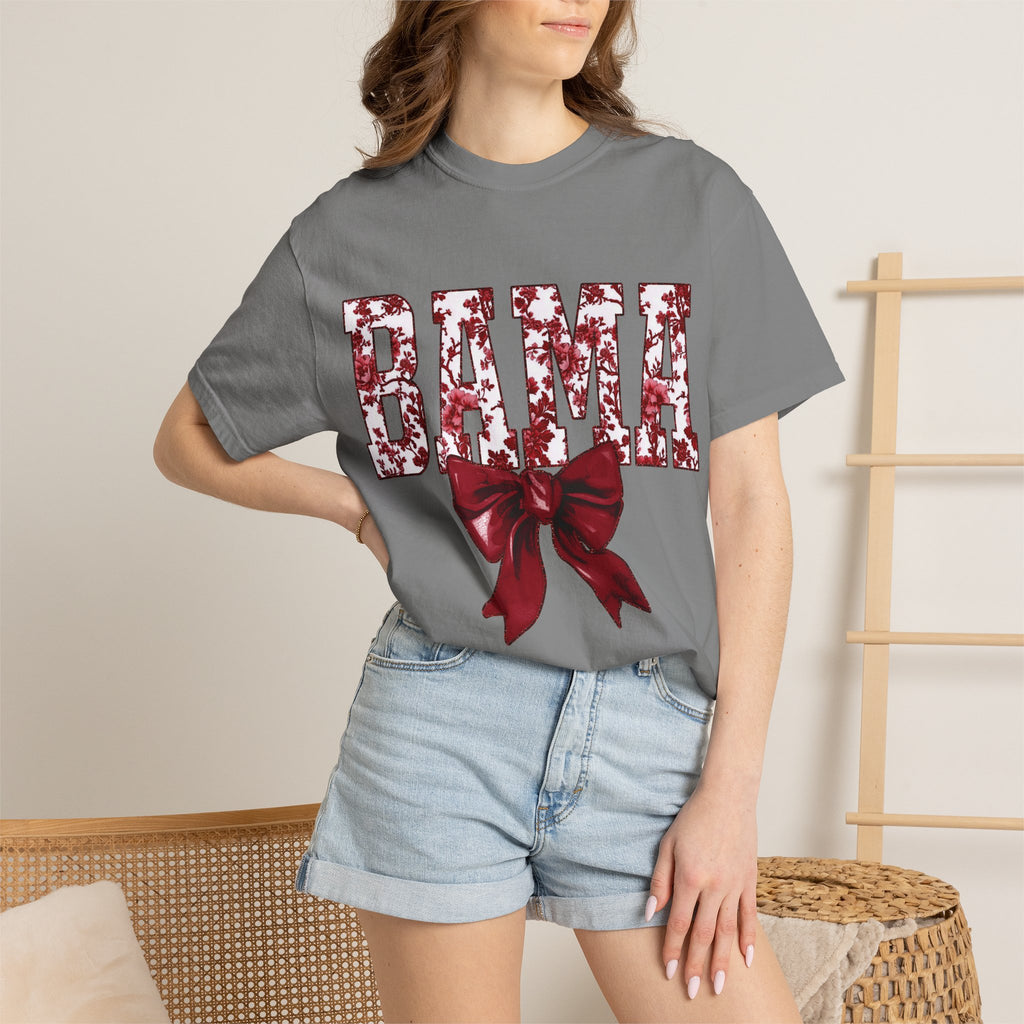 BAMA Floral Bow T-Shirt — Alabama Crimson Tide Tee