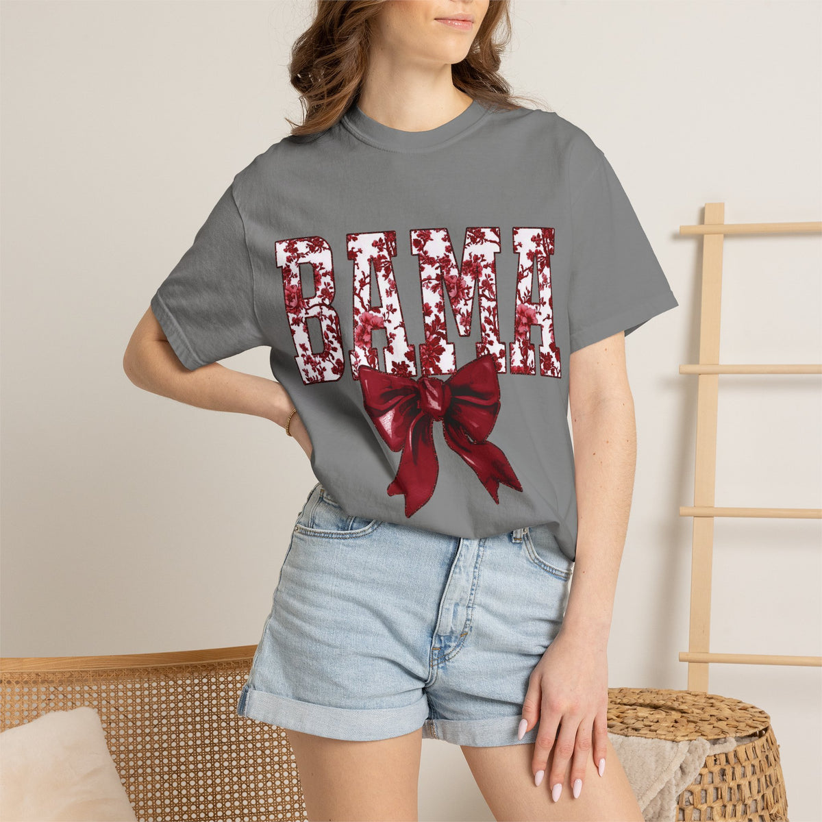 BAMA Floral Bow T-Shirt — Alabama Crimson Tide Tee