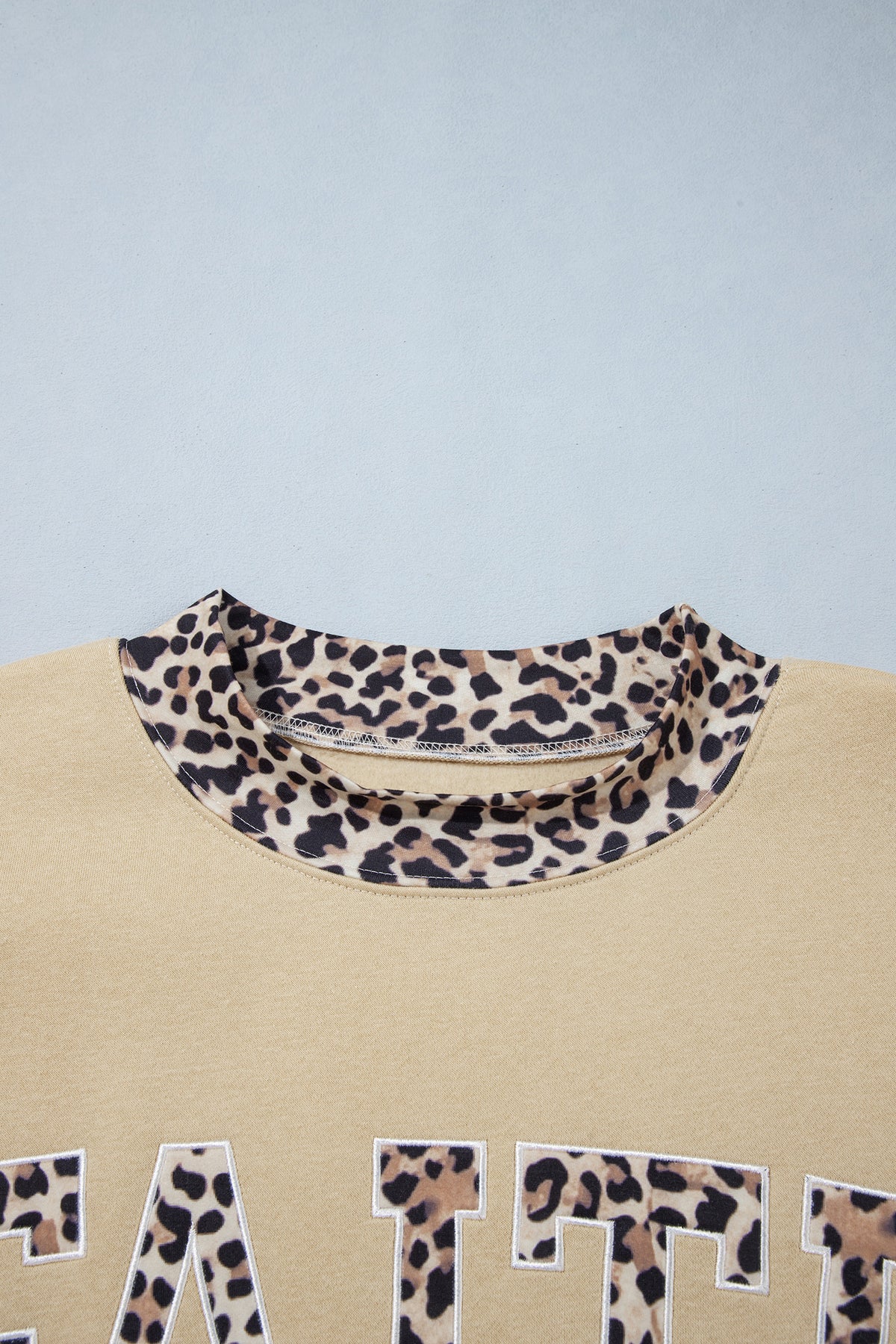 Coffee Plus Size Polka Dot Trim Mock Neck BLESS Graphic Sweatshirt