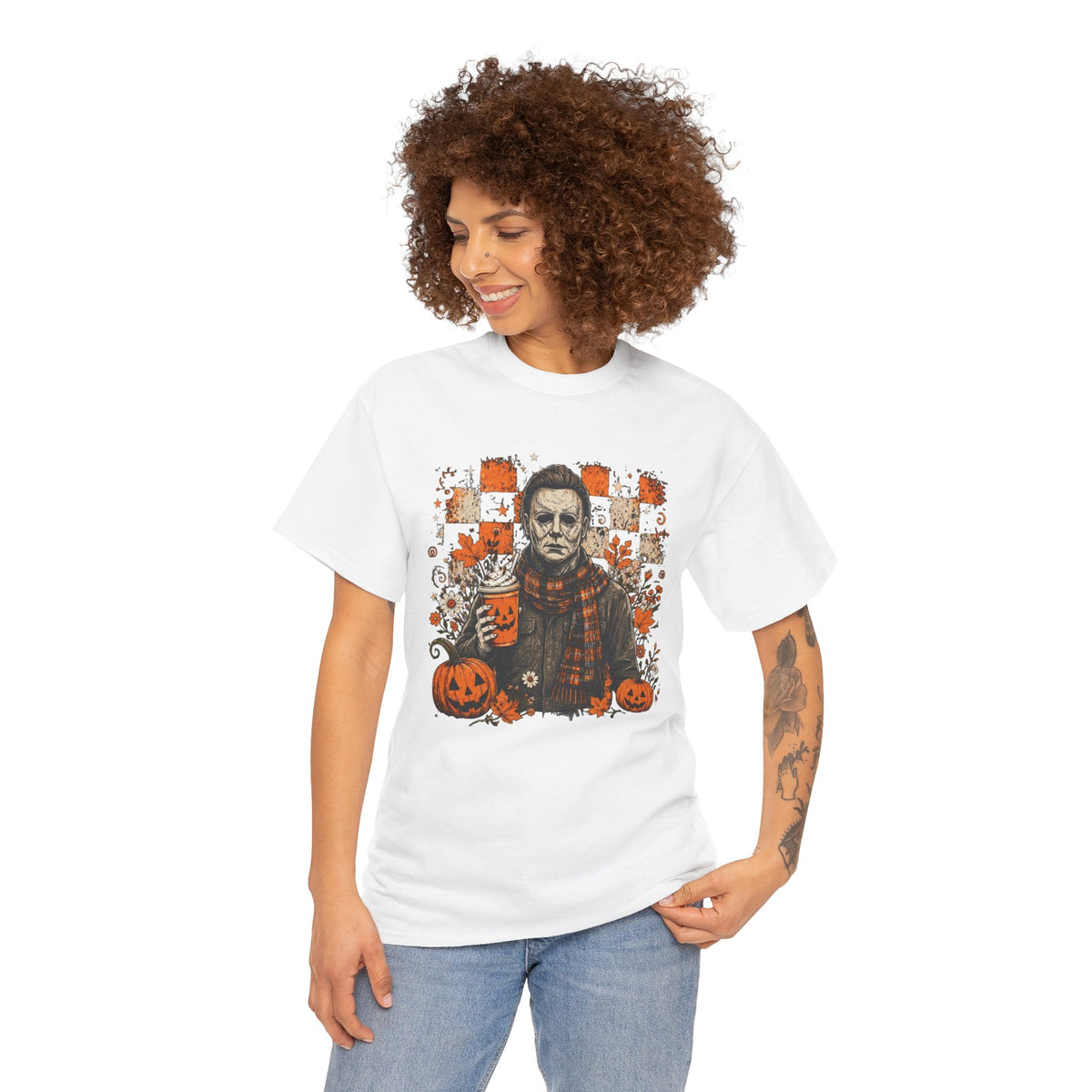 Michael Myers Halloween Tee — Spooky Pumpkin Horror Graphic T-Shirt
