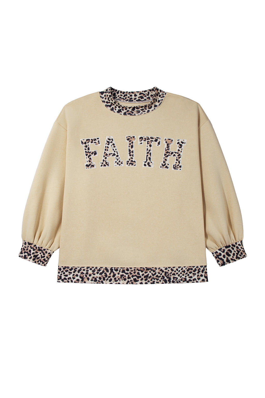 Coffee Plus Size Polka Dot Trim Mock Neck BLESS Graphic Sweatshirt
