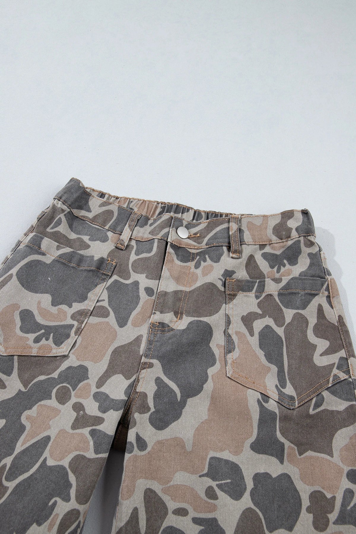 Camouflage Denim Patch Pocket Jeans