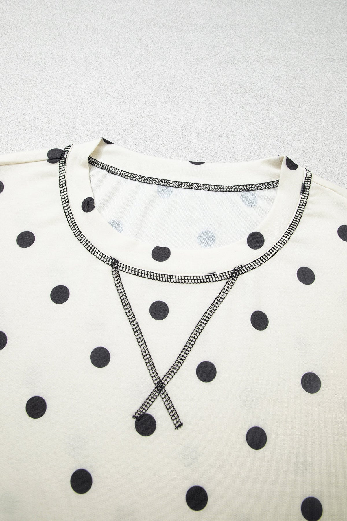 Polka Dot 3/4 Sleeve Top & Elastic Waist Pants Set