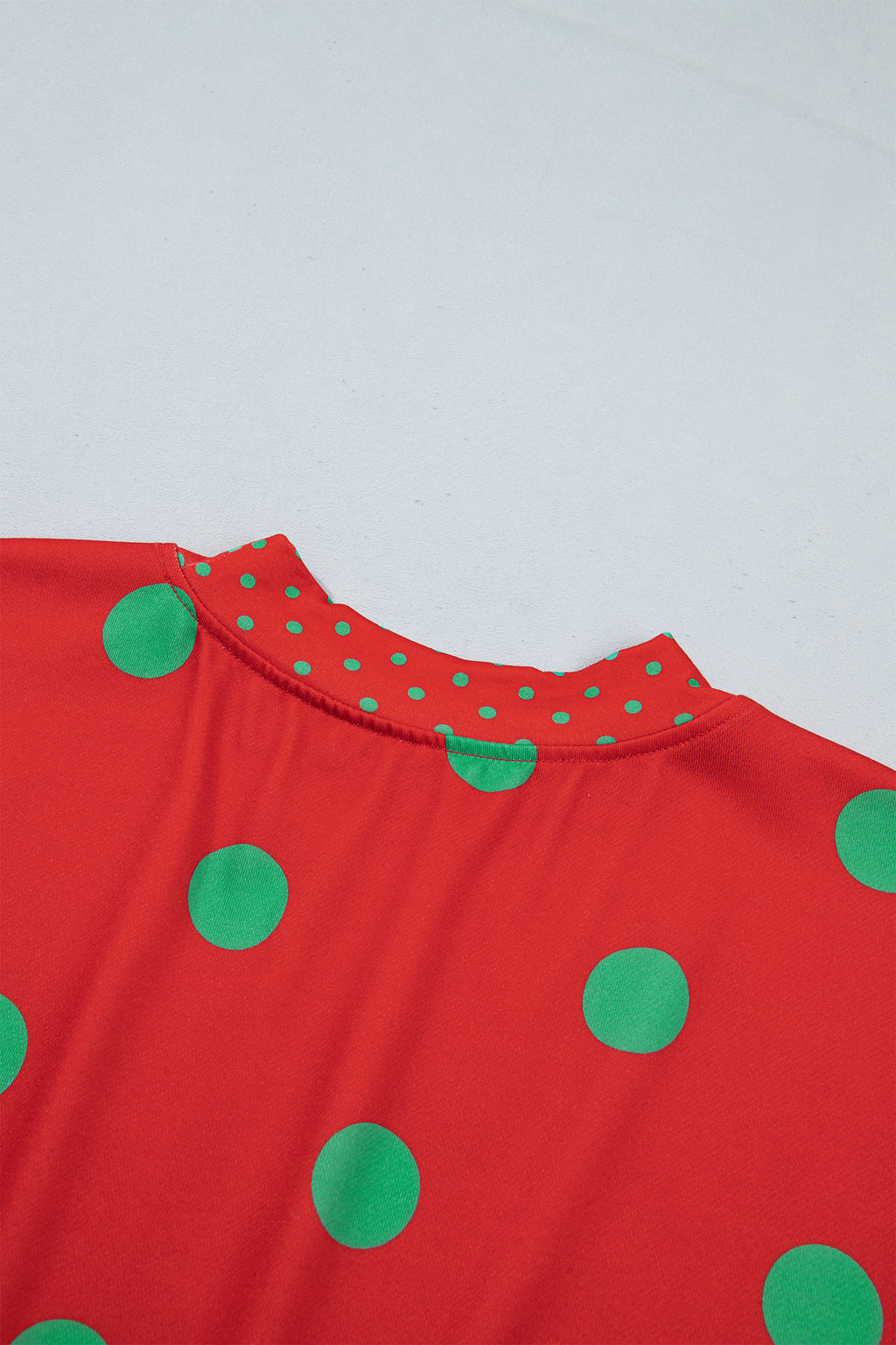 Pink Polka Dot Print Contrast Detail Oversized Tunic Sweatshirt