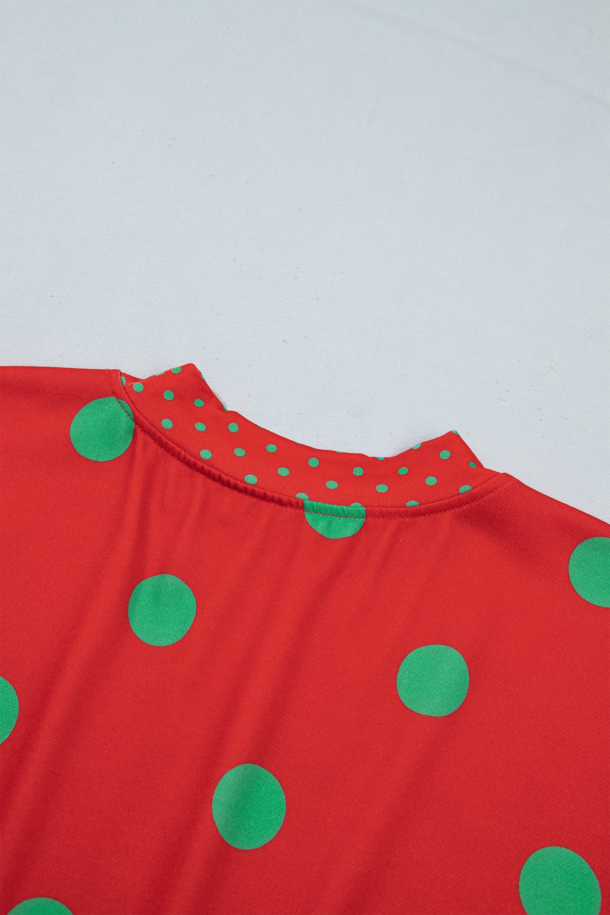 Pink Polka Dot Print Contrast Detail Oversized Tunic Sweatshirt