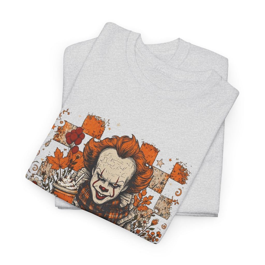 Horror Clown Halloween T-Shirt — Spooky Pennywise Pumpkin Design