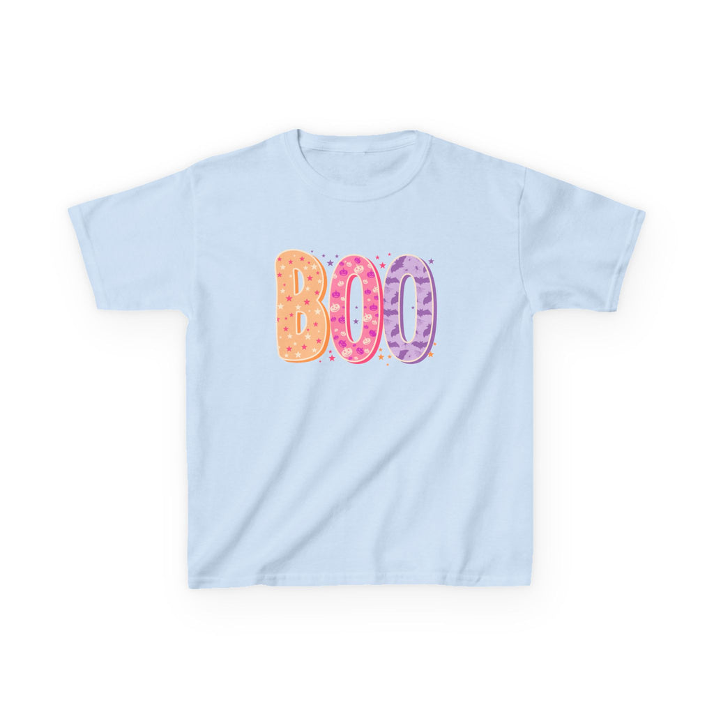 Colorful "BOO" Ghostly Letters - Kids Halloween Tee