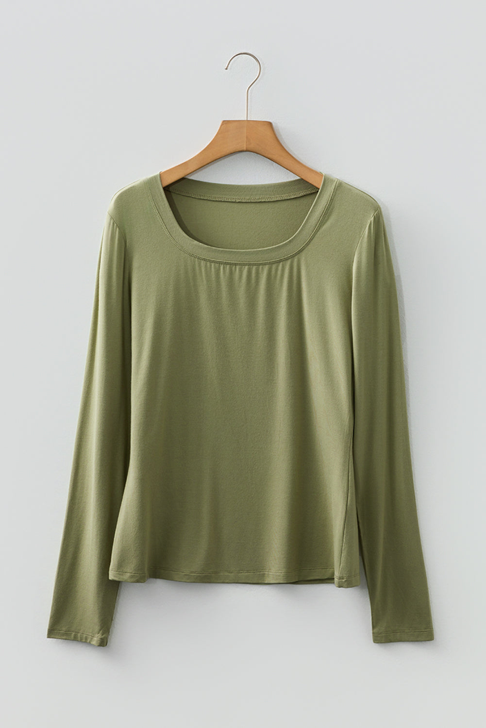 Black Solid Color Long Sleeve Fitted Top