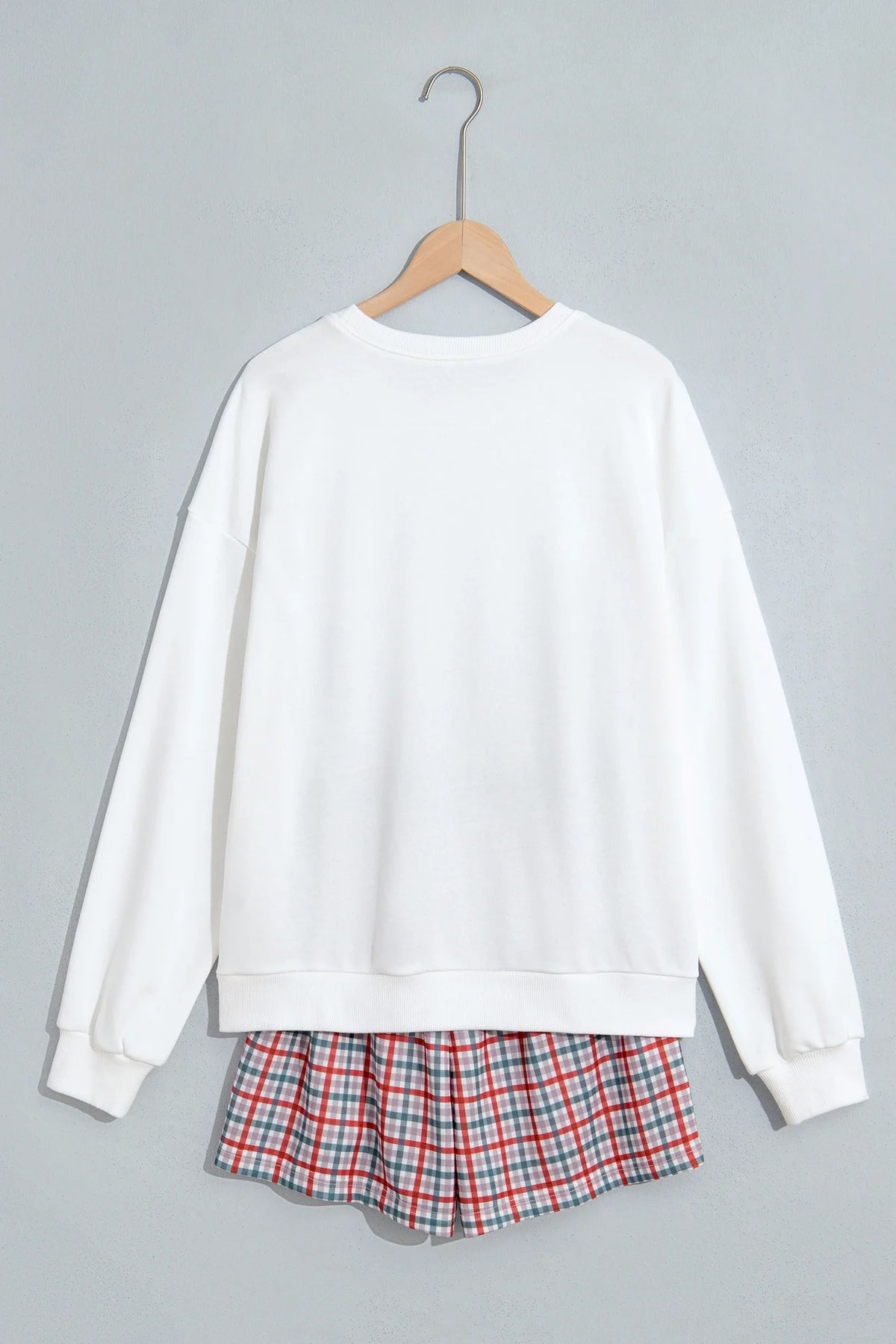 Christmas Merry Plaid Long Sleeve Top & Shorts Set